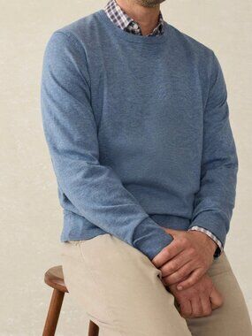 FAHERTY Reserve Coolmax Cotton Crewneck Sweater